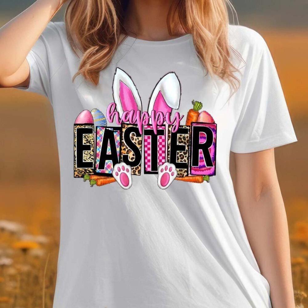 Easter Cute Bunny Happy Easter Day Retro  T-Shirt
